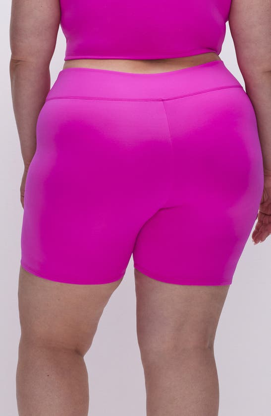 Shop Good American Good Compression Swim Shorts In Fuchsia Pink001