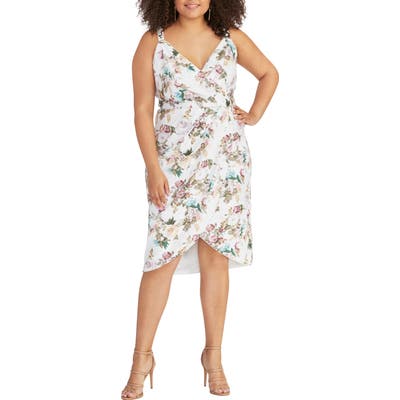 Plus Size Rachel Rachel Roy Sequin Faux Wrap Dress, Ivory