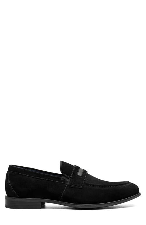 Shop Stacy Adams Burke Penny Loafer In Black Suede