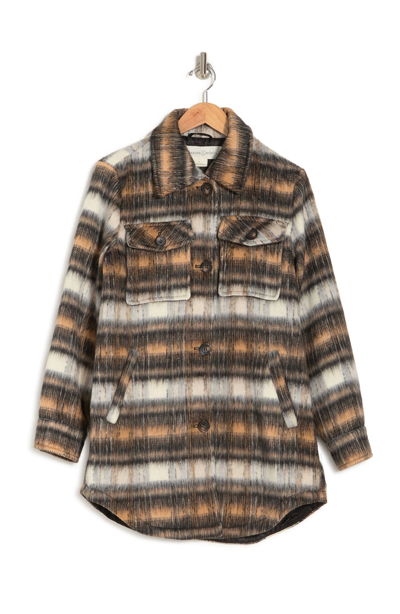 Treasure \u0026 Bond Button Front Plaid 