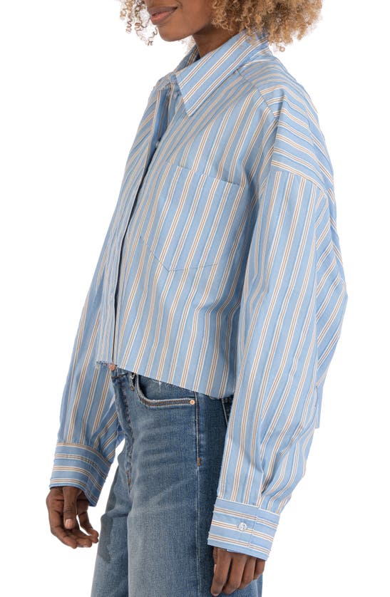 KUT FROM THE KLOTH JULANE STRIPE CROP SHIRT