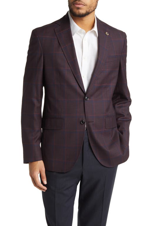 Ted Baker London Karl Slim Fit Soft Construction Plaid Wool Sport Coat In Brown