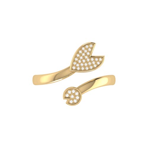 Luvmyjewelry Pac Man Chase Sterling Silver Diamond Open Ring In 14kt Gold Vermeil On Sterling