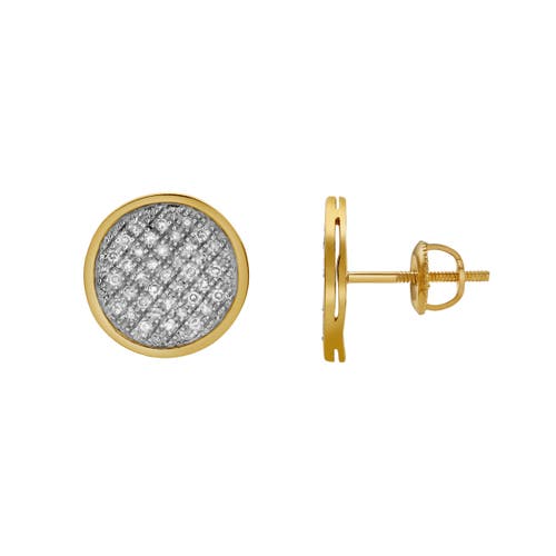 Luvmyjewelry Vivid 10k Yellow Gold Cluster Diamond Unisex Earrings In 10k Yellow Gold