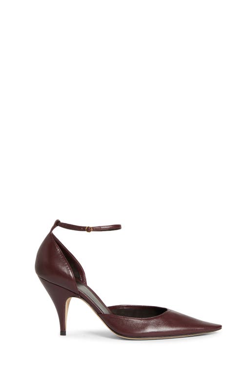 Shop The Row Liisa D'orsay Ankle Strap Pump In Bordeaubergine