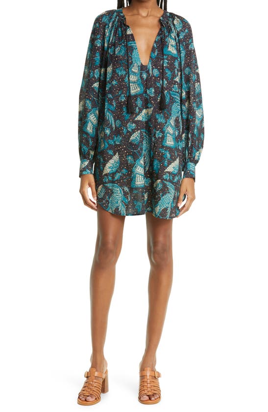 ULLA JOHNSON BIARRITZ LONG SLEEVE COVER-UP TUNIC 