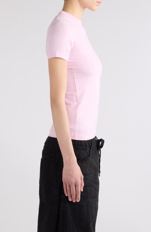 Shop Balenciaga Logo Fitted Stretch Cotton T-shirt In Light Pink/white