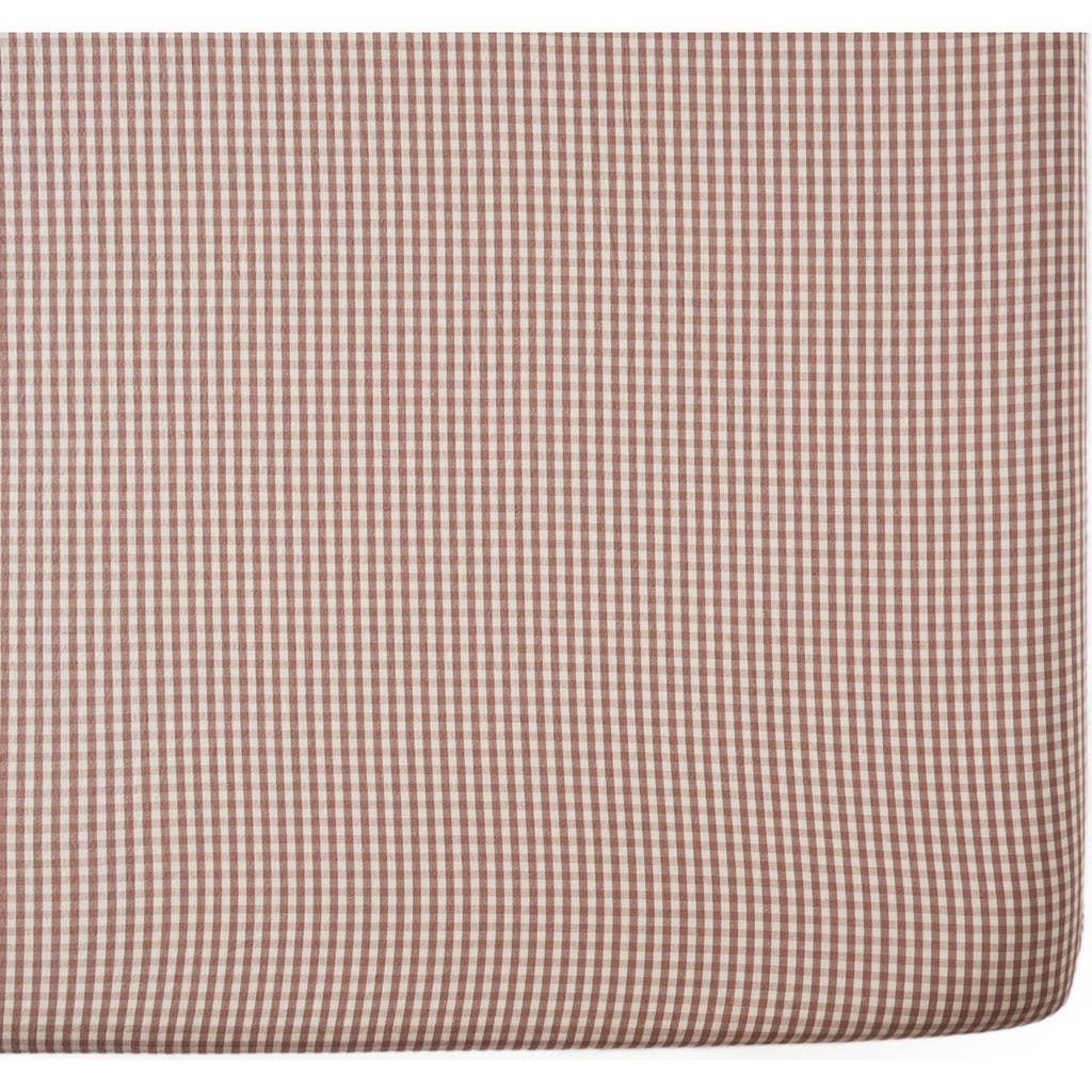 Pehr Gingham Organic Cotton Crib Sheet In Thistle