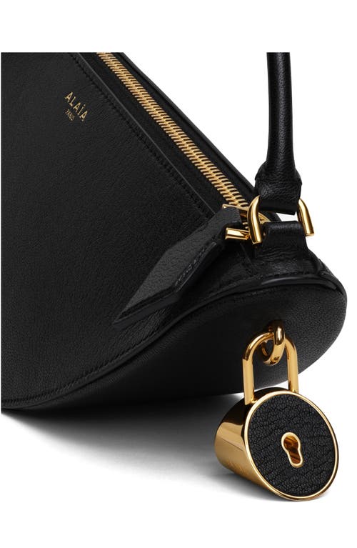 Shop Alaïa Le Demi Coeur Leather Shoulder Bag In Noir