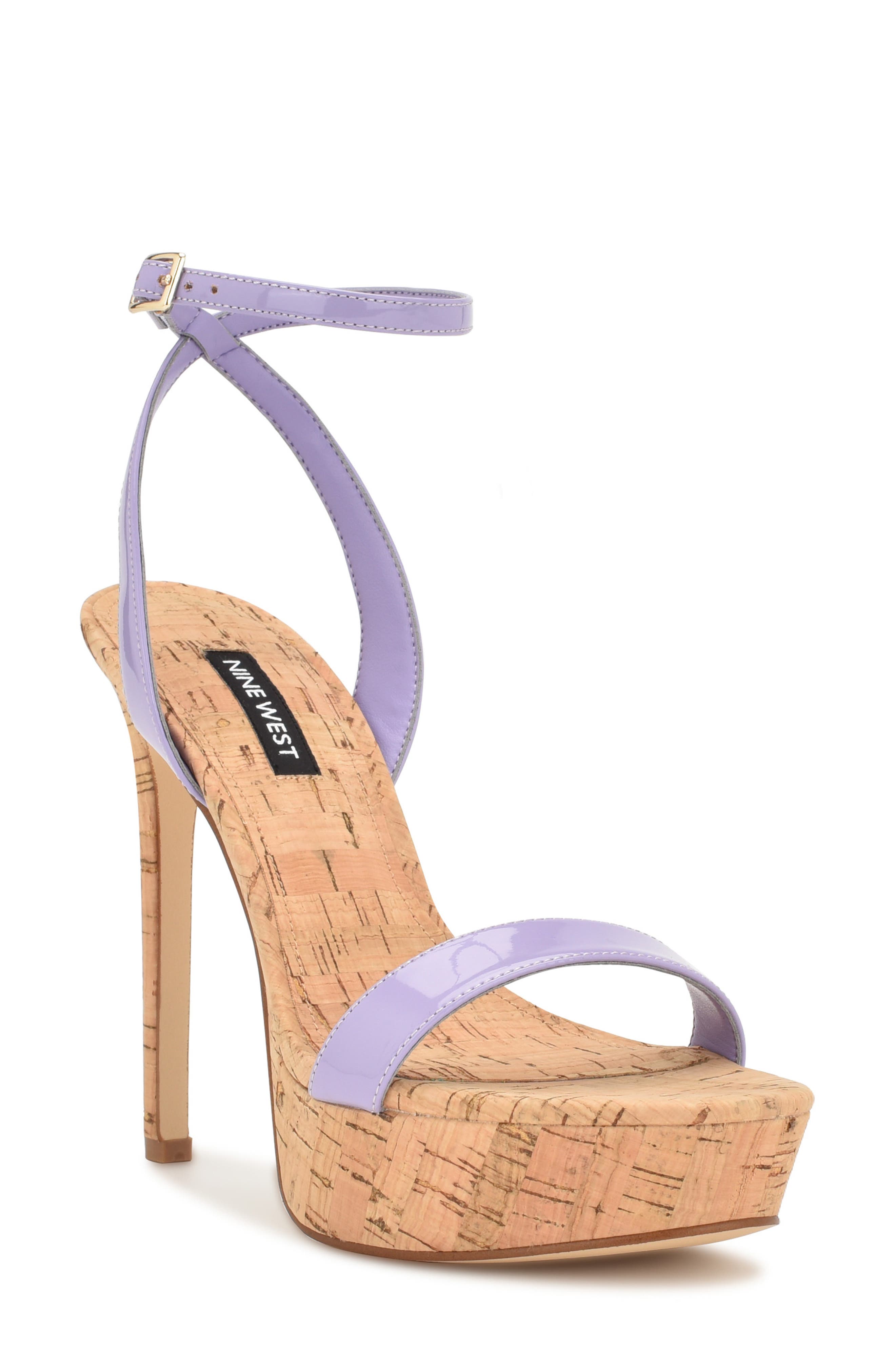 Nine West Ankle Strap Sandal in Iridescent Pink Multi at authentic Nordstrom