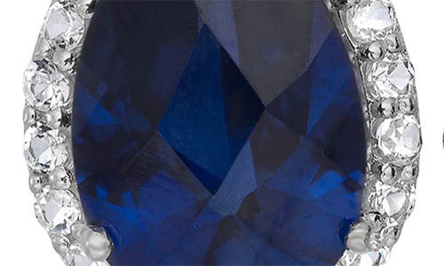 Fuzion Creations Cz & Lab-created Stone Teardrop Earrings In Sapphire