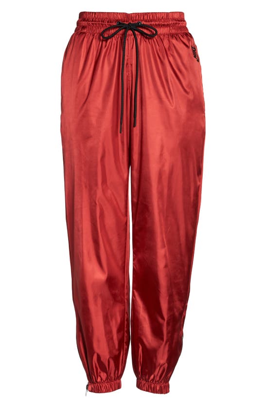 Nike Satin Track Pants In Gym Red/ Black