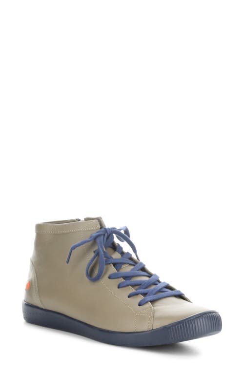 Softinos by Fly London Ibbi Lace-Up Sneaker in Sludge/Navy Supple Leather at Nordstrom, Size 8-8.5Us