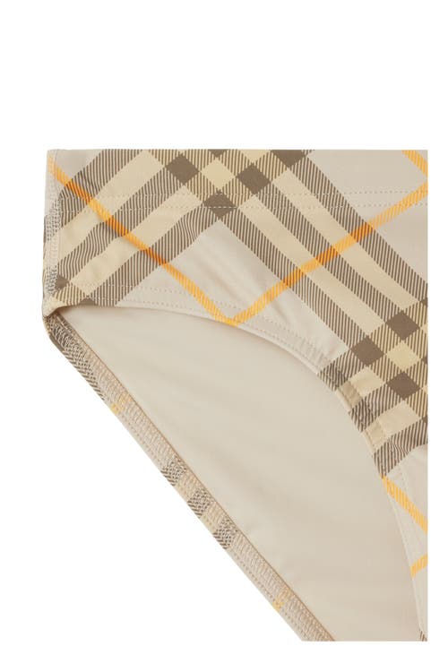 Shop Burberry Check Swim Briefs In Wheat