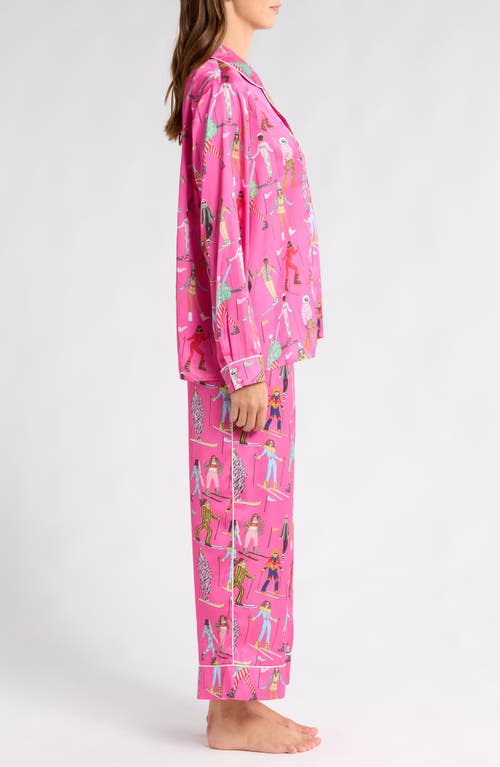 Shop Karen Mabon Skiers Satin Pajamas In Pink