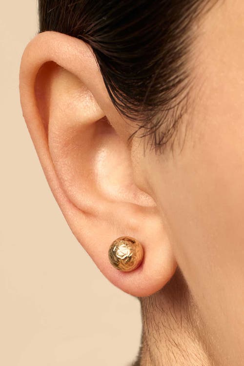 Oradina 14k Gold Celebration Ball Studs Earrings In Yellow Gold