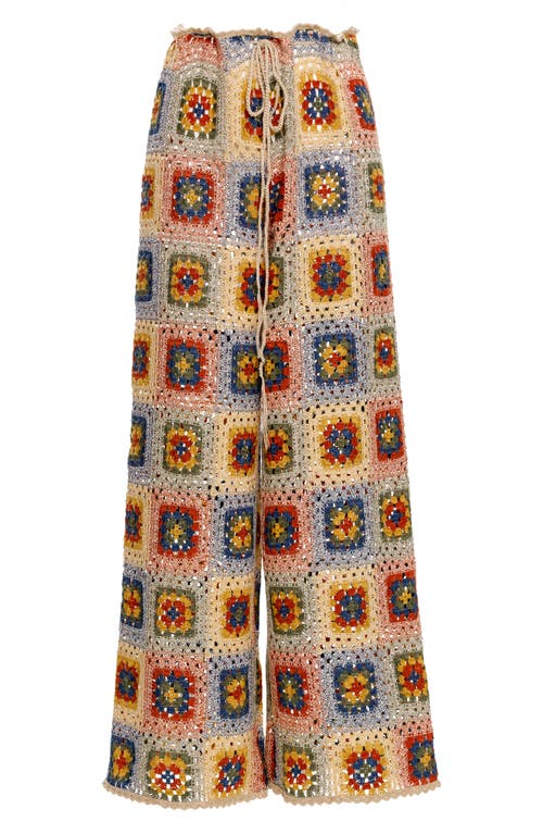 Agua Bendita Roots Harvest Crochet Cover-up Pants In Ivory