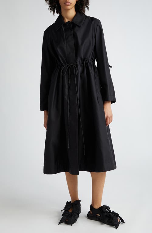 Cecilie Bahnsen Vania Bow Sleeve Nylon Coat Black at Nordstrom, Us