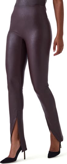 Petite Chocolate Faux Leather Pants