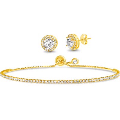 Lesa Michele Swarovski Crystal Bracelet & Earrings Set