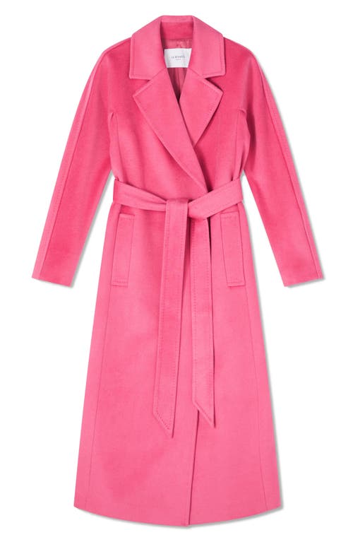 Shop Lk Bennett Frances Tie Belt Wool Coat In Pink