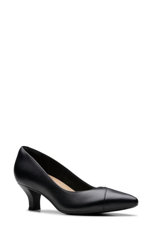 Shop Clarksr Clarks(r) Noahh Rose Pointed Toe Pump In Black Leather