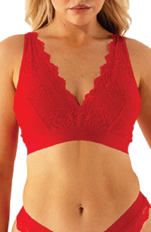 The Picot Lace Fuller Cup Bralette in Red
