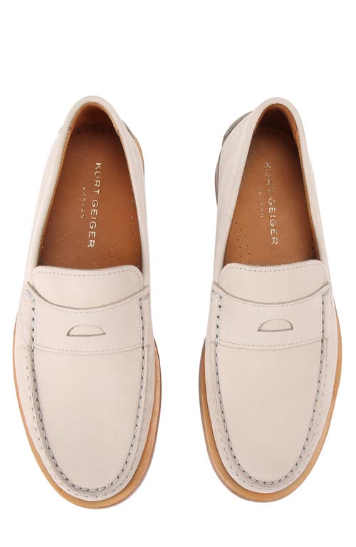 Shop Kurt Geiger London Luis Penny Loafer In Light/pastel Grey