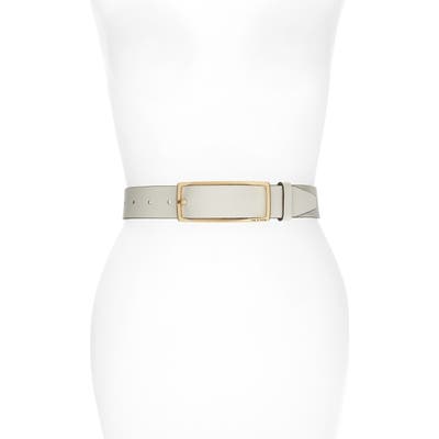 Rag & Bone Rebound Pebbled Leather Belt, Antique White