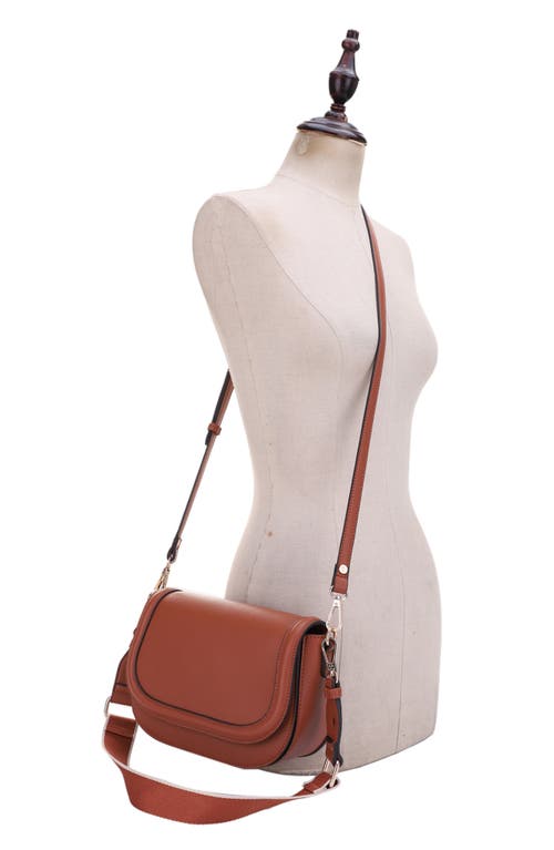 Shop Mali + Lili Kiana Recycled Vegan Leather Crossbody Bag In Cognac