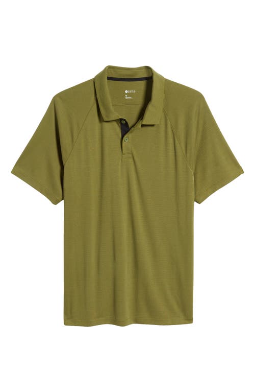 Shop Zella Ace Piqué Performance Golf Polo In Olive Spice