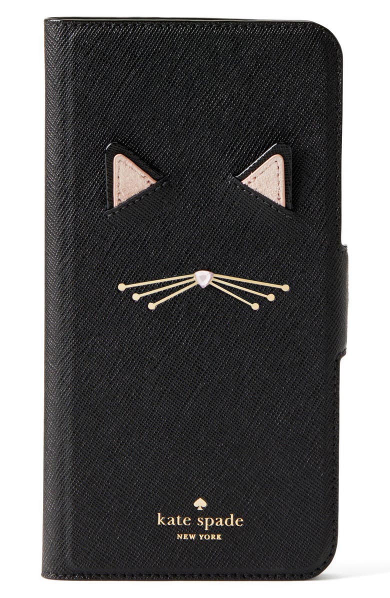 Kate Spade New York Cat Applique Iphone 7 8 7 8 Plus Folio Case Nordstrom