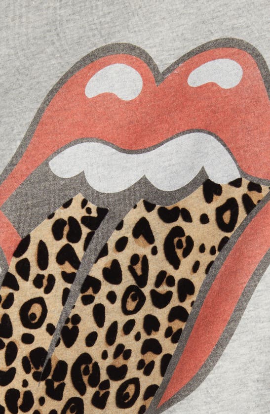 Shop Lucky Brand Rolling Stone Leopard Cotton Graphic T-shirt In Light Heather Gray