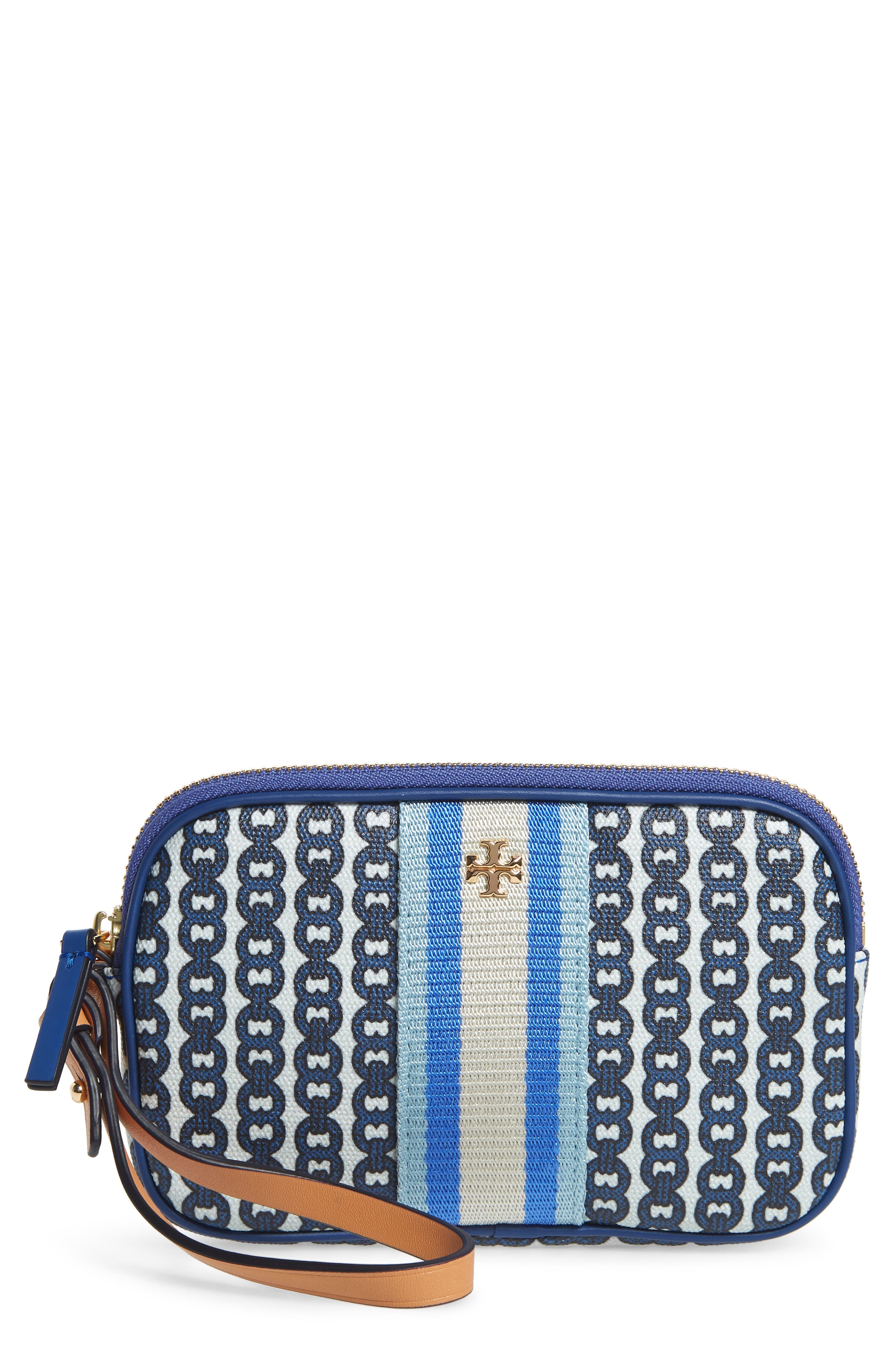 UPC 192485106596 product image for Women's Tory Burch Gemini Link Canvas Wristlet - Blue | upcitemdb.com