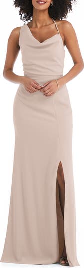 After Six Draped Cowl Neck Trumpet Gown | Nordstrom