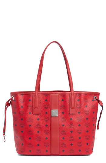 Mcm Medium Liz Reversible Shopper In Candy Red