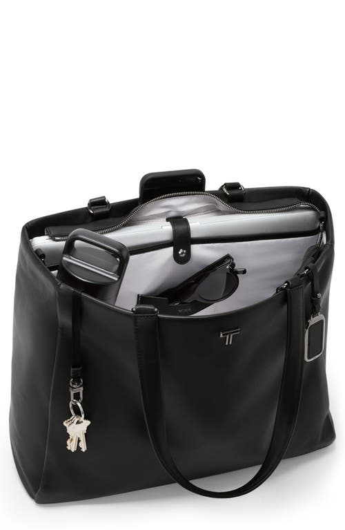 Tumi Large Vail Leather Tote In Black/gunmetal