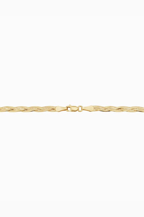 Oradina 10k Gold Now & Forever Herringbone Bracelet In Yellow Gold