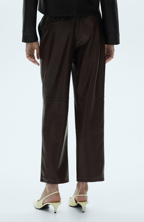 MANGO MANGO FAUX LEATHER DRAWSTRING PANTS 