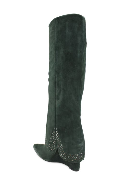 Zigi Knee High Boot In Green Sued