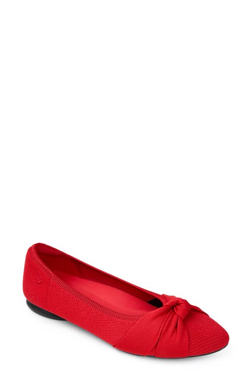 VIVAIA Knotted Water Resistant Almond Toe Flat in Ruby Red 