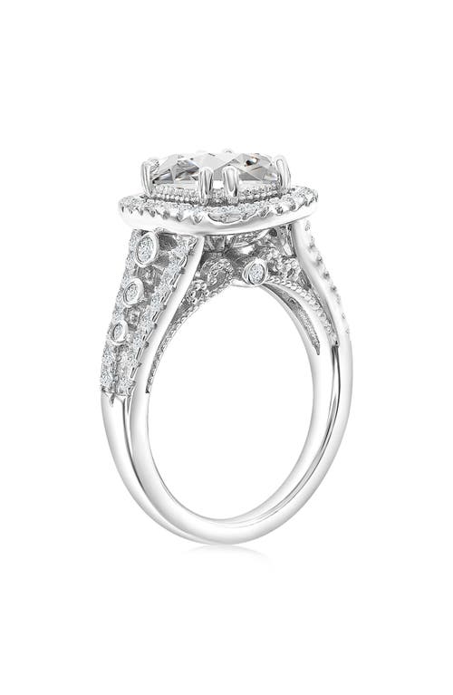 Suzy Levian White Sterling Silver White Cubic Zirconia Engagement Ring In White