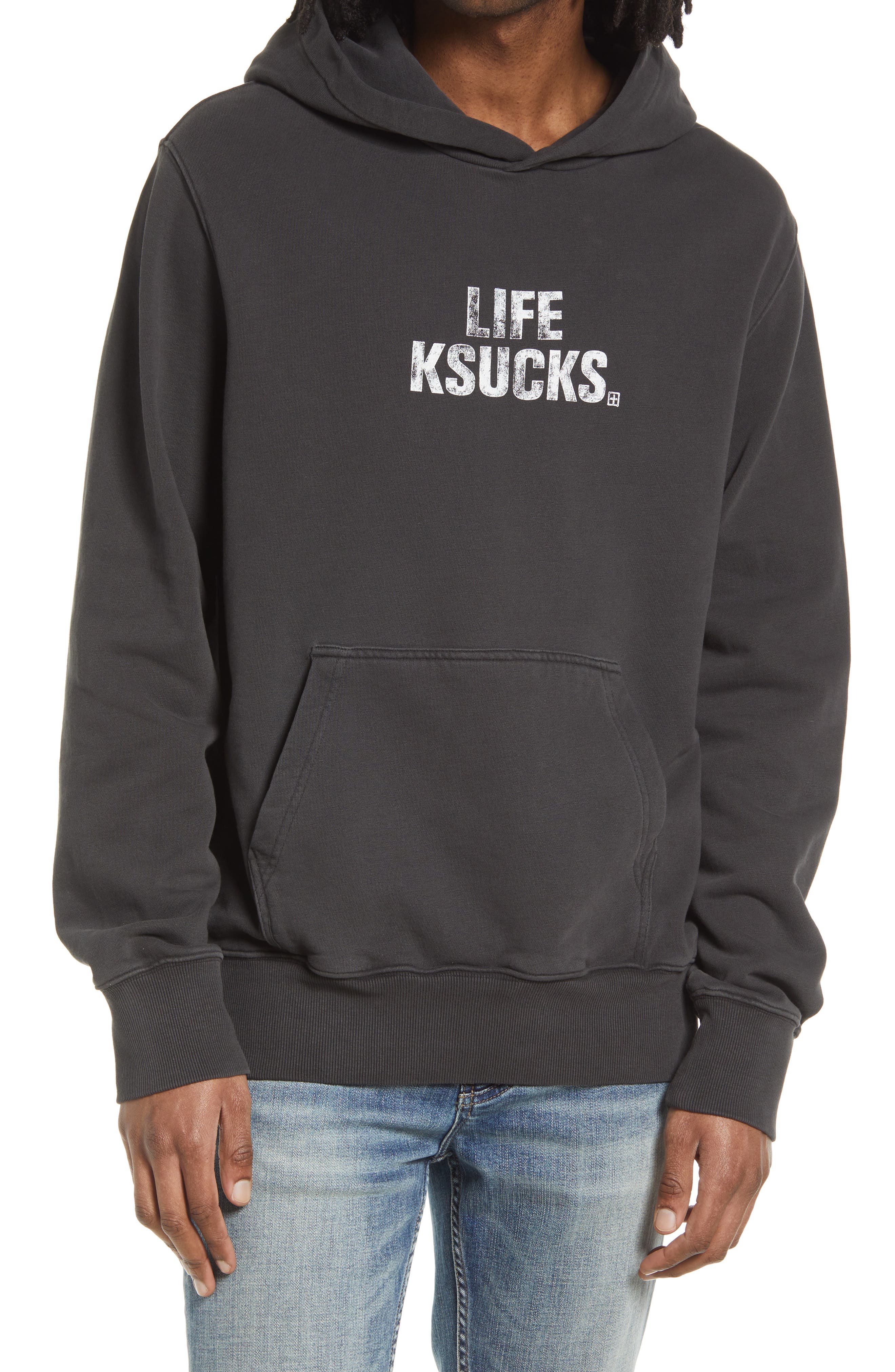 Ksubi Men's Faded Graphic Hoodie in Black at Nordstrom, Size X-Large