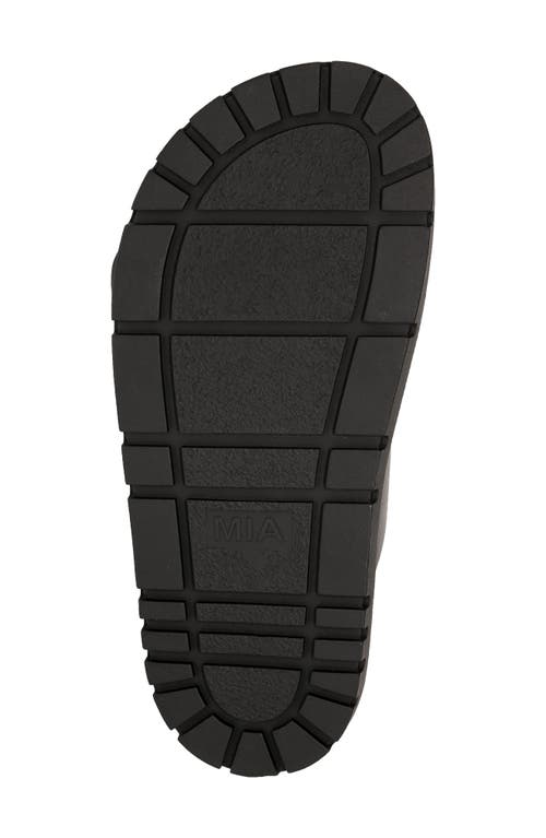 Mia Gen Slide Sandal In Black W/gld Buckles