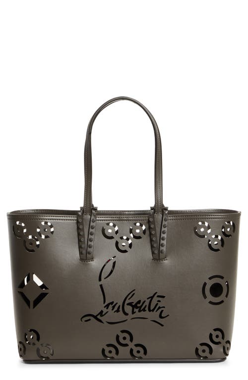 Small Cabara Perforated Leather Tote in I629 Rocket/Rocket