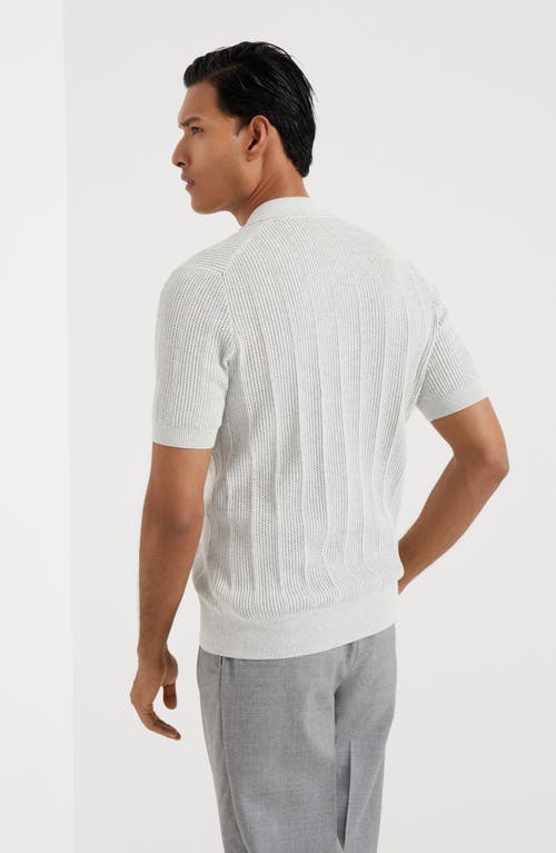 Shop Brunello Cucinelli Polo-style Sweater In Light Grey