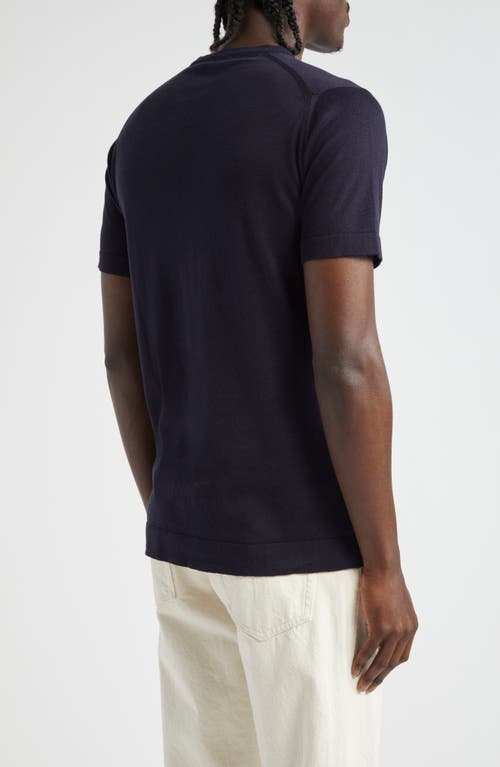 John Smedley Lorca Crewneck T-shirt In Navy