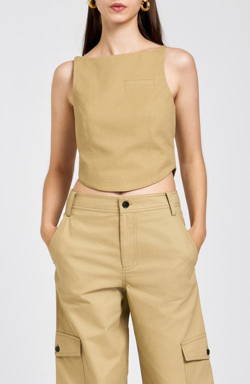 Shop Wayf Riley Crop Tank In Khaki