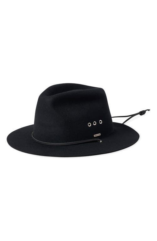 Shop Brixton Wesley Wool Felt Fedora In Black