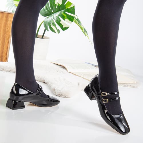 Forever & Always Shoes Lizbeth Mary Jane Shoes In Black Patent